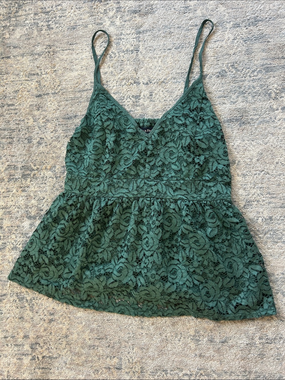 Abercrombie & Fitch Green Lace Peplum Cami